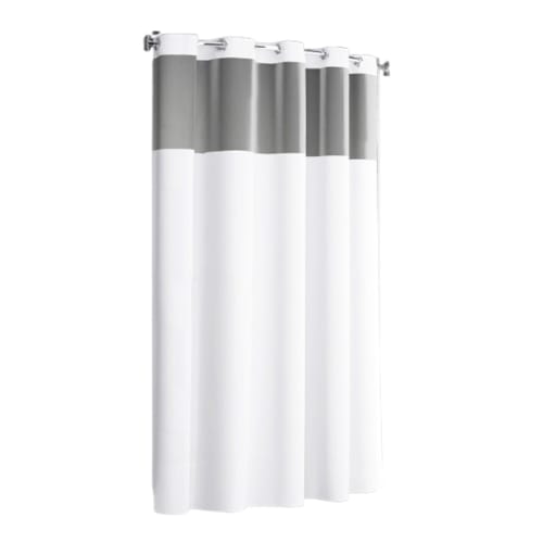 Traveler Collection Easy Hang Shower Curtain, 100% Polyester, Window, Liner, 71x74, White